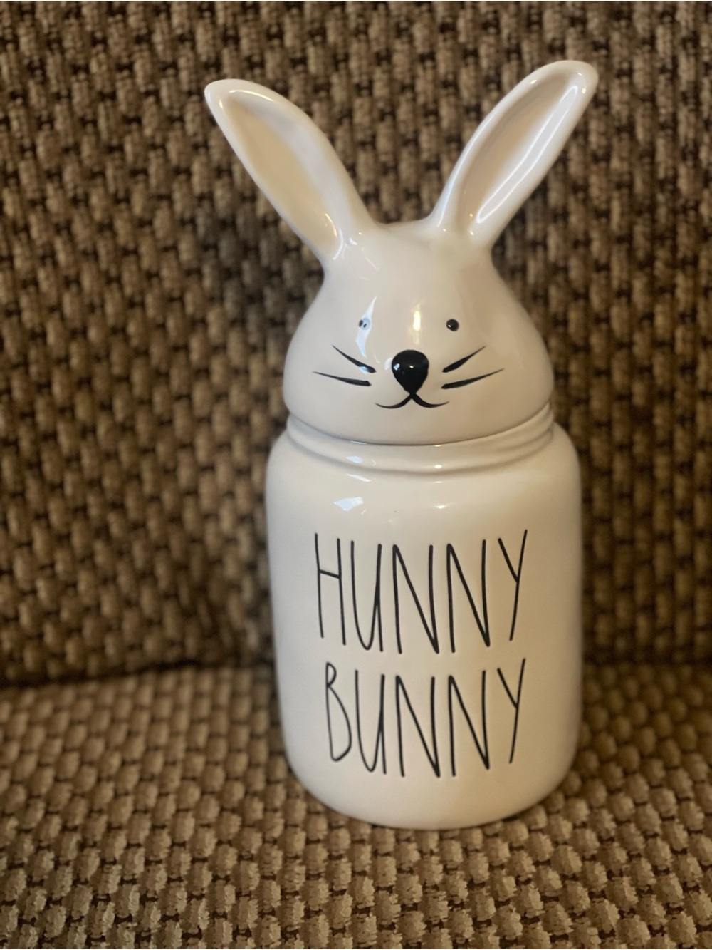 Rae Dunn White Bunny HUNNY BUNNY Ceramic Canister